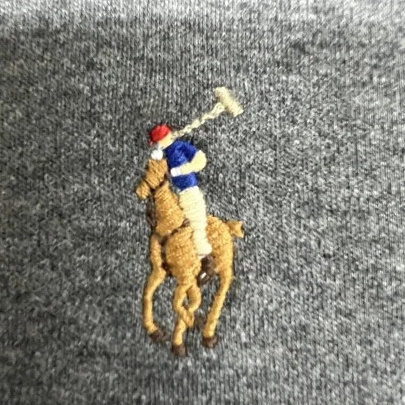 Polo Ralph Lauren Polo Shirt Mens Large Heather Gray Custom Slim Fit Flesh Pony - Picture 3 of 14